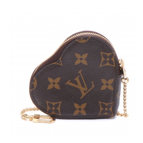 🎈SOLD🎈🦄Rare LV Monogram Leopard Coeur Heart Coin Purse Blanc Corail - Picture 2 of 13